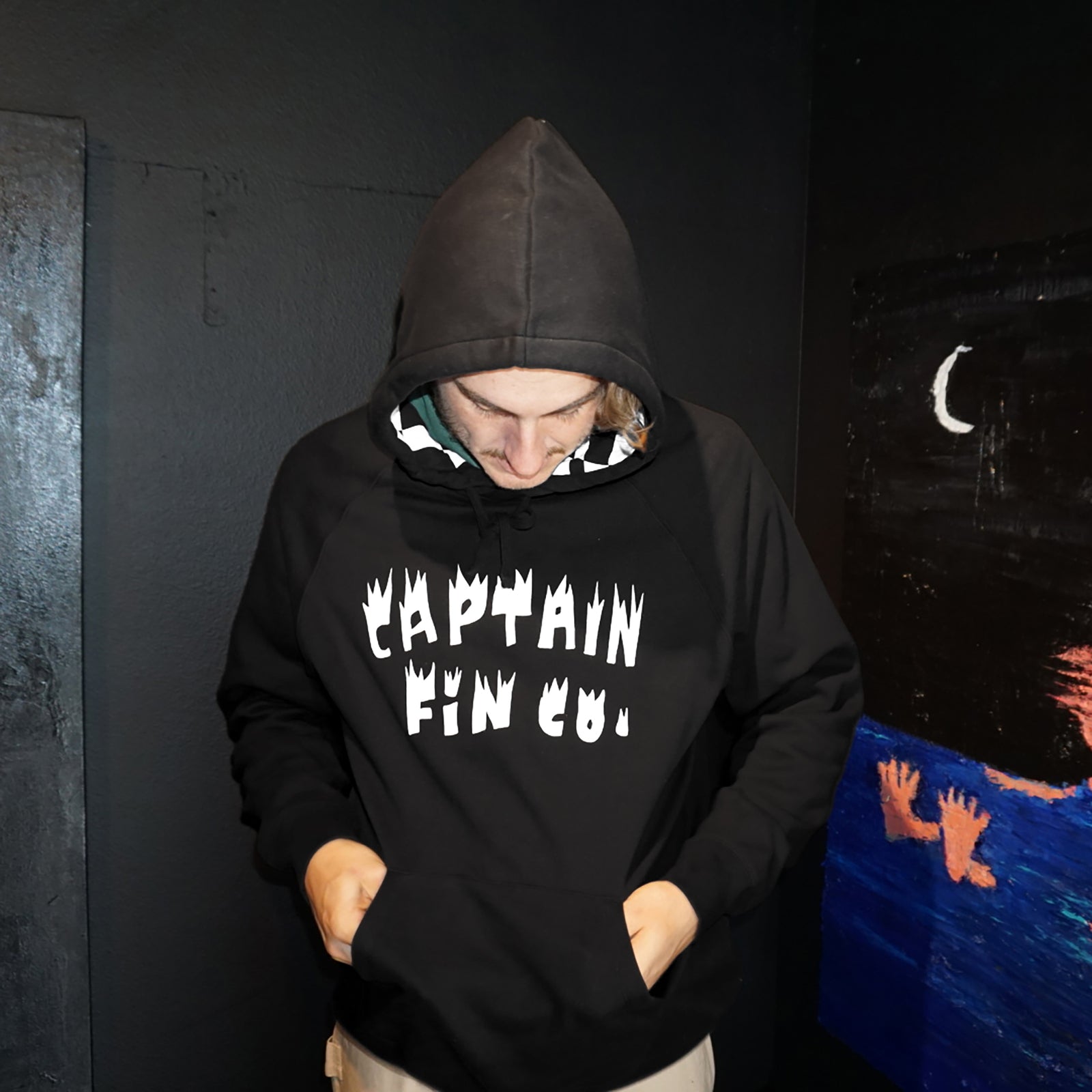 Downward Spiral Pullover Hoodie - Blk - Captain Fin Co.