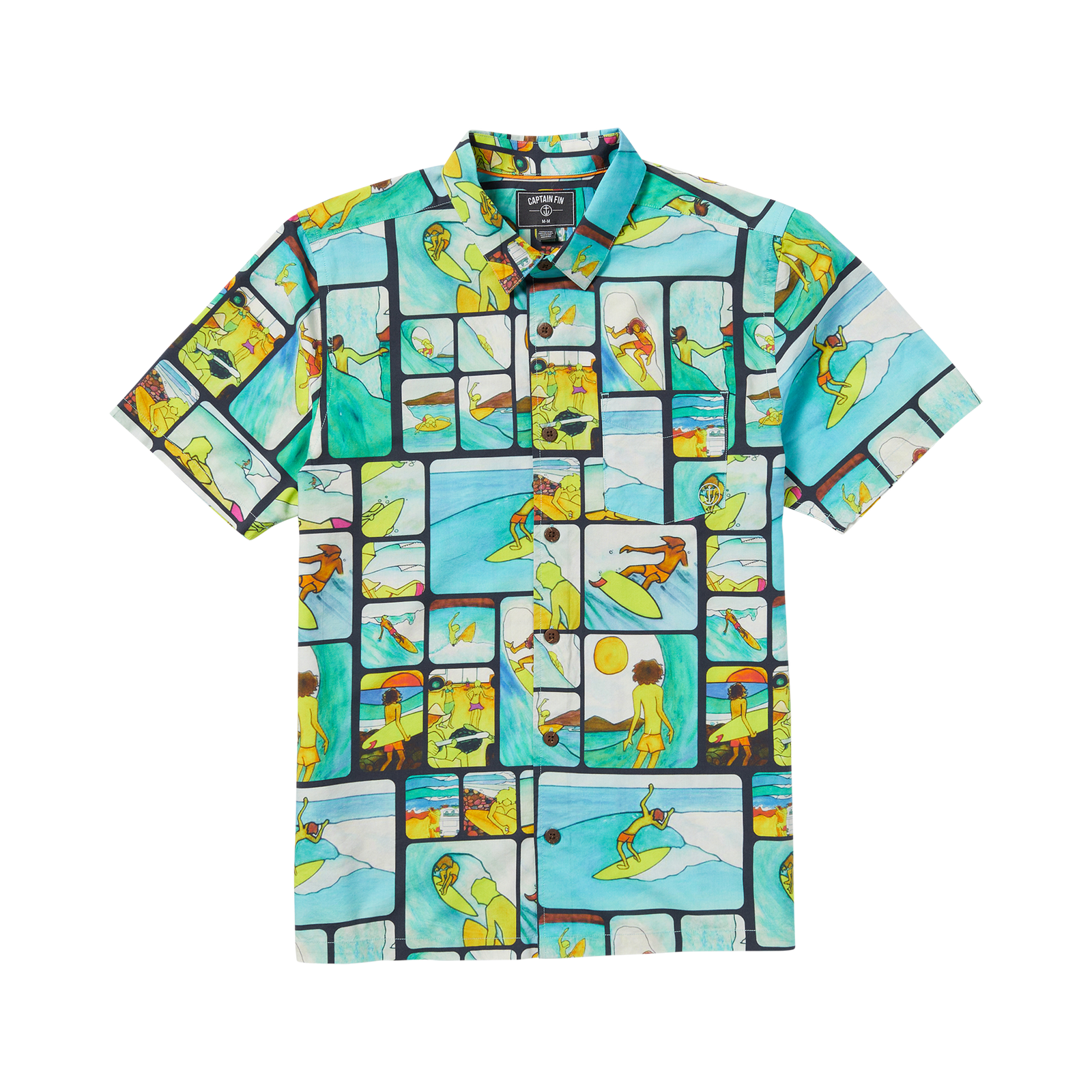Ads Woven Short Sleeve Shirt - Multi - Captain Fin Co.