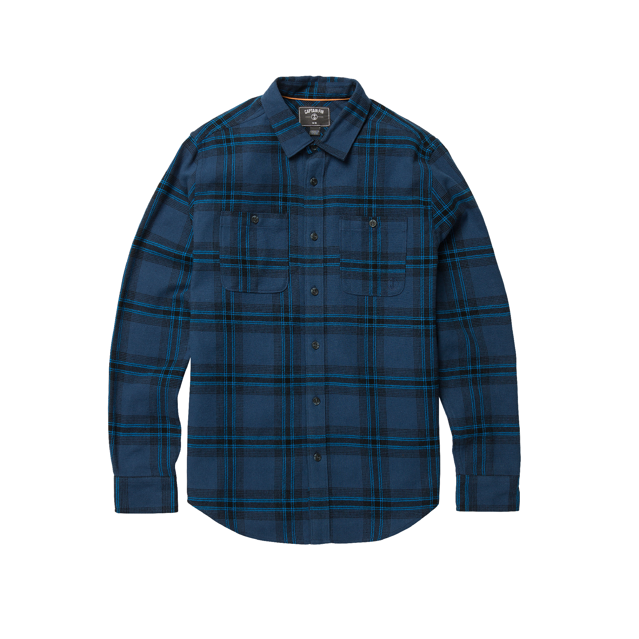 Fire Pit Long Sleeve Flannel Shirt - Dark Navy