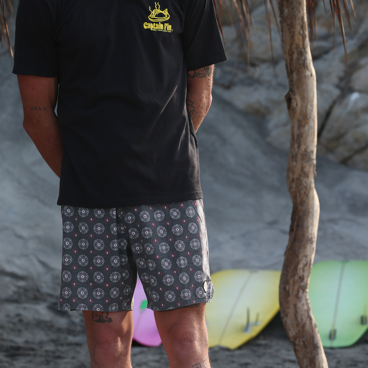 Voyager Paisley Boardshort - Black - Captain Fin Co.