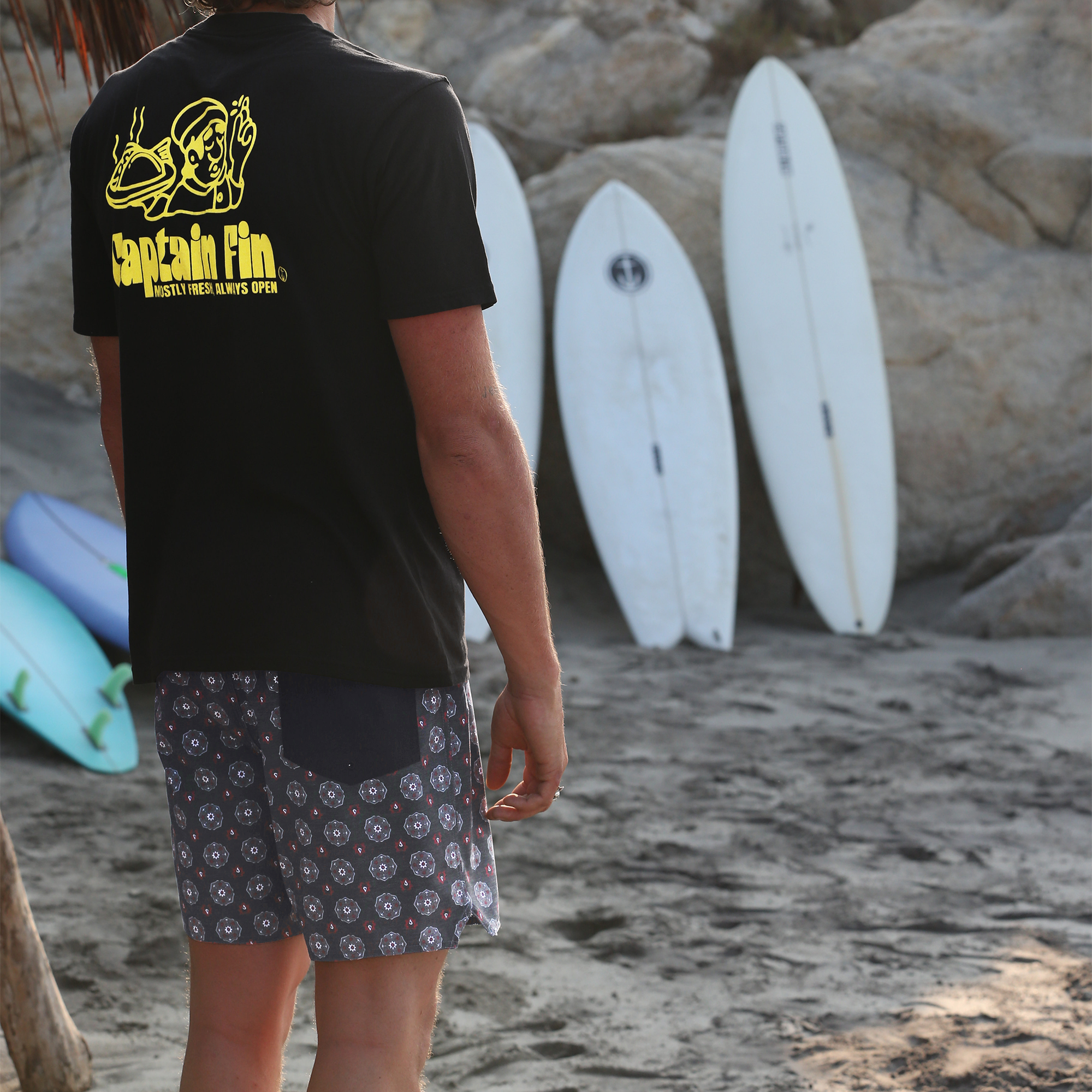 Voyager Paisley Boardshort - Black - Captain Fin Voyager Paisley Boardshort - Black - Captain Fin