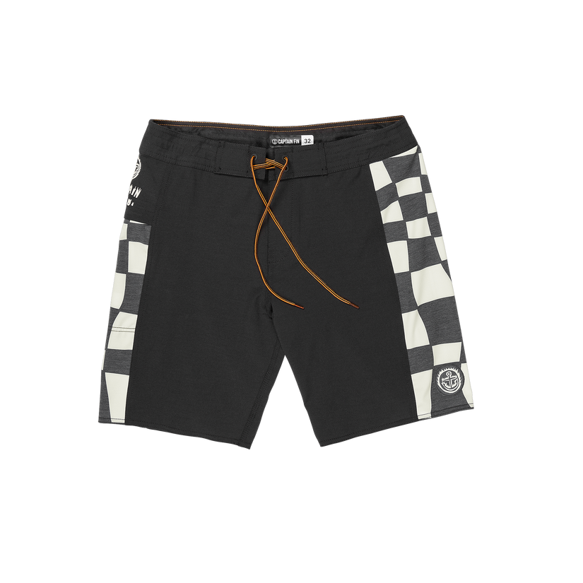 Keyhole Fire Check Boardshort Blk Captain Fin Co