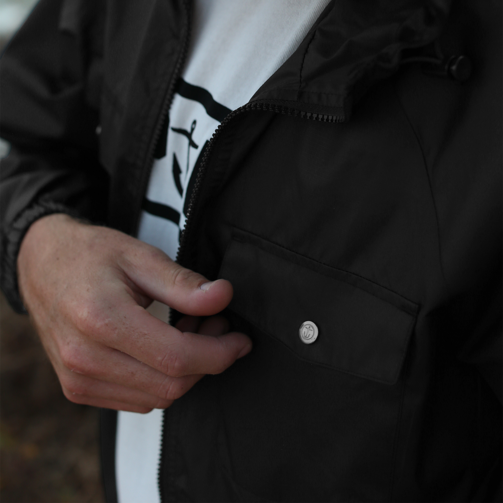 Sideshore Windbreaker - Black - Captain Fin Co.