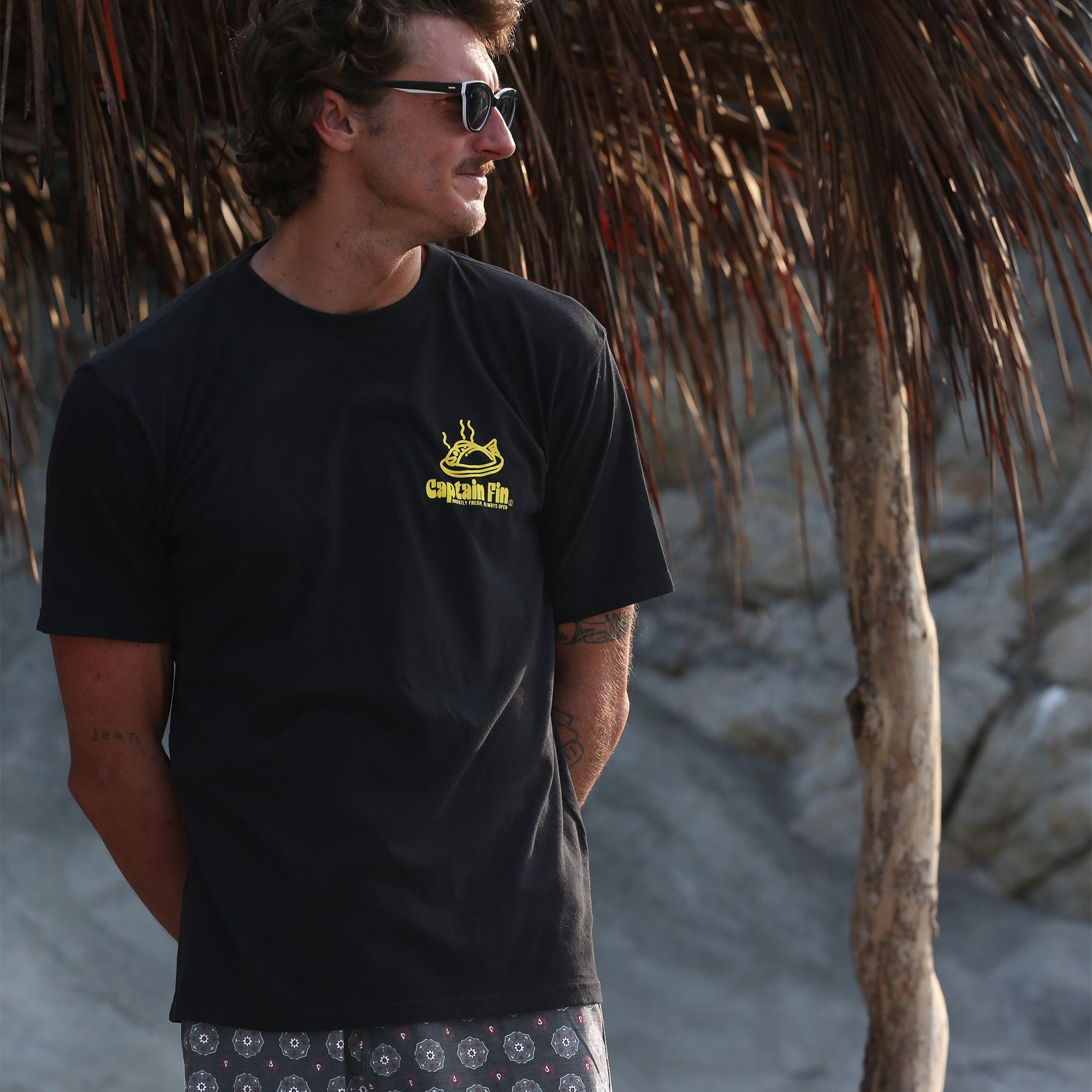 Mostly Fresh Short Sleeve Tee - Black - Captain Fin Co.