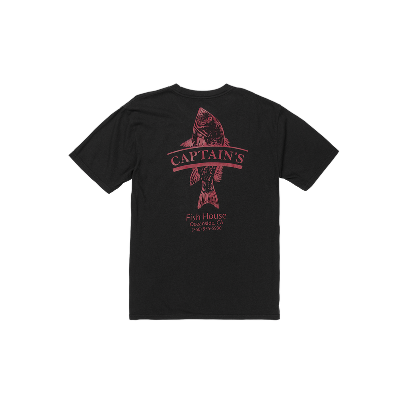 Cap Fish House Short Sleeve Tee - Blk - Captain Fin Co.