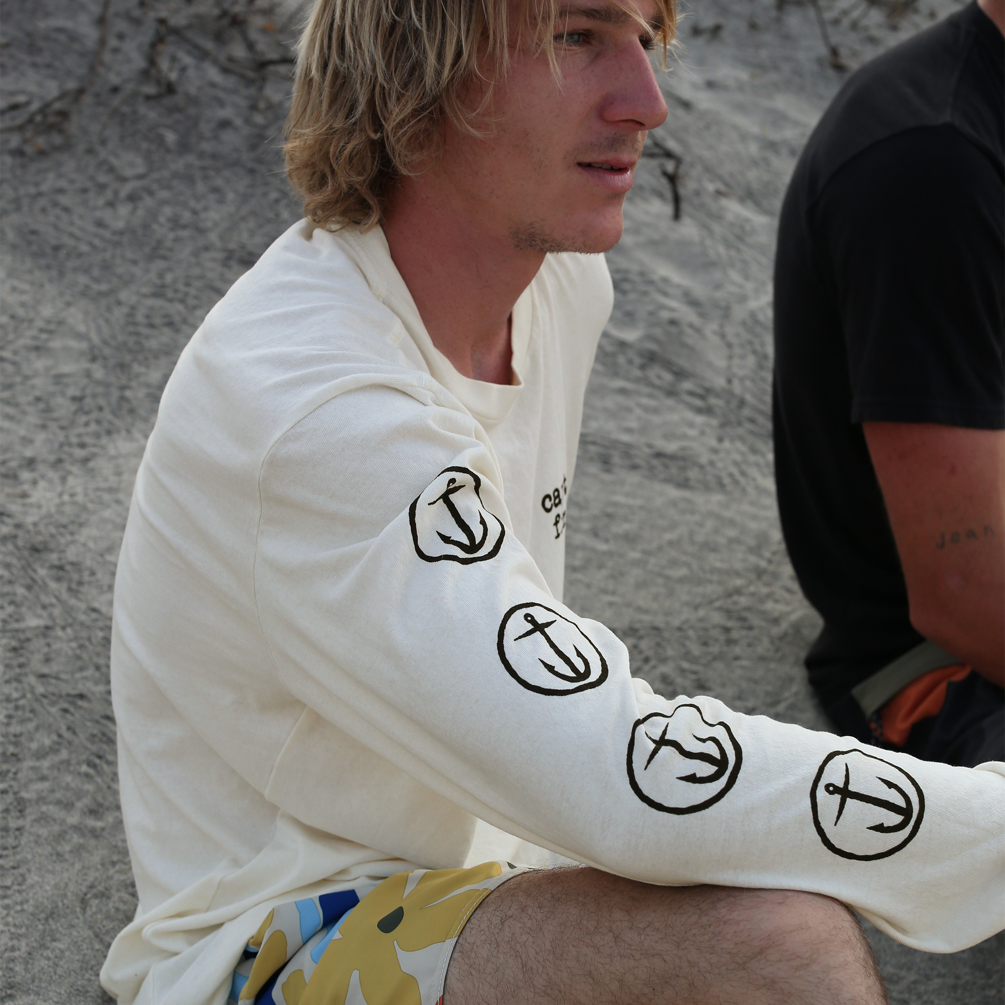 Anchor Long Sleeve Tee - Vintage White - Captain Fin Co.