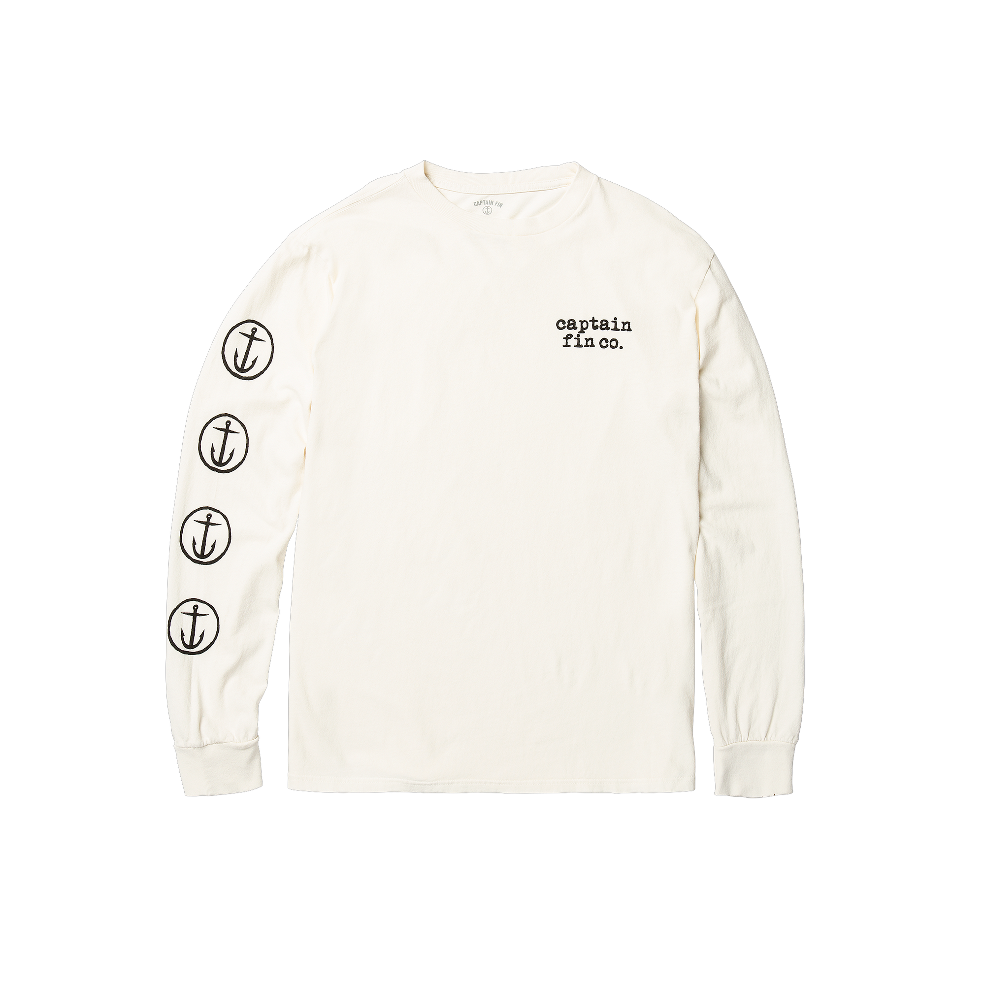 Anchor Long Sleeve Tee - Vintage White - Captain Fin Co.