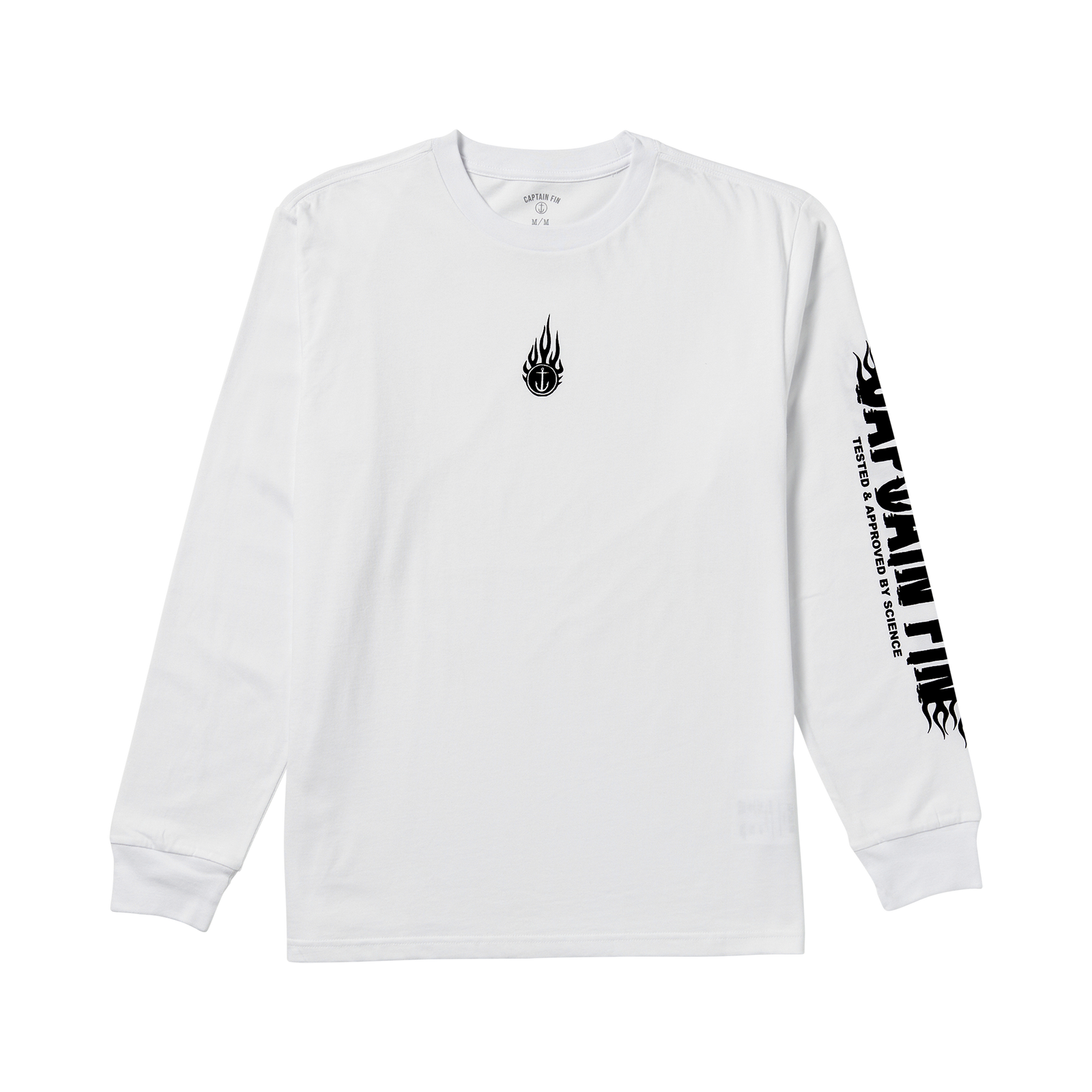 Fin Flame Long Sleeve Tee - White - Captain Fin Co.