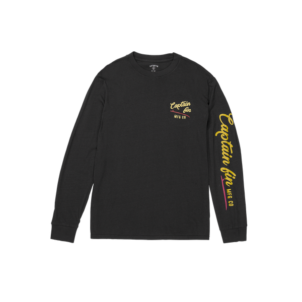 Slick Slide Logo Long Sleeve Tee - Blk - Captain Fin