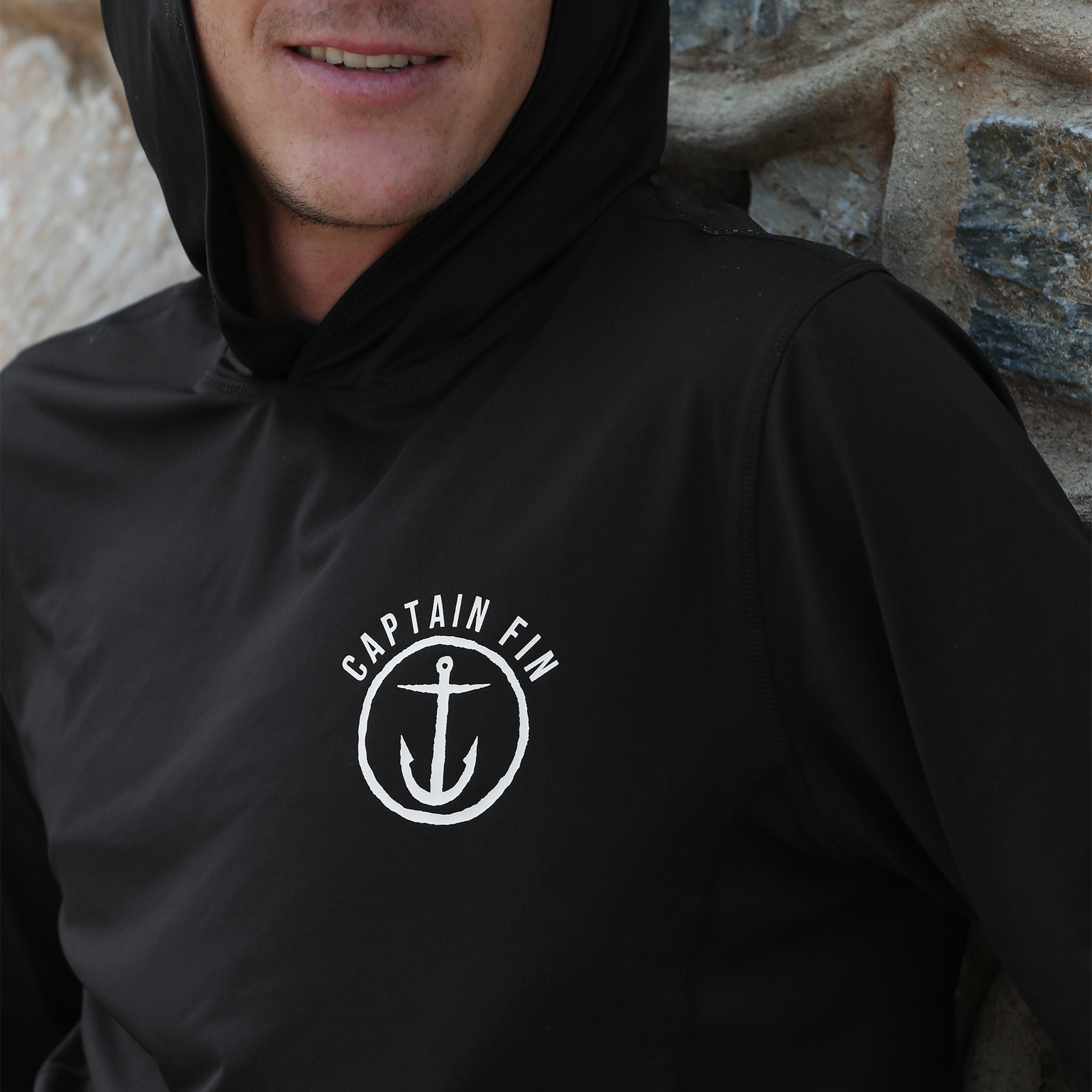 Early Boater Long Sleeve Hooded Surf Shirt - Black - Captain Fin Co.