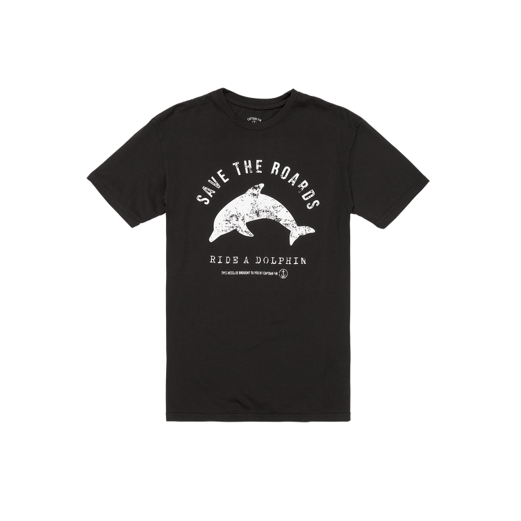 Dolphin Rider Short Sleeve Tee - Black - Captain Fin Co.