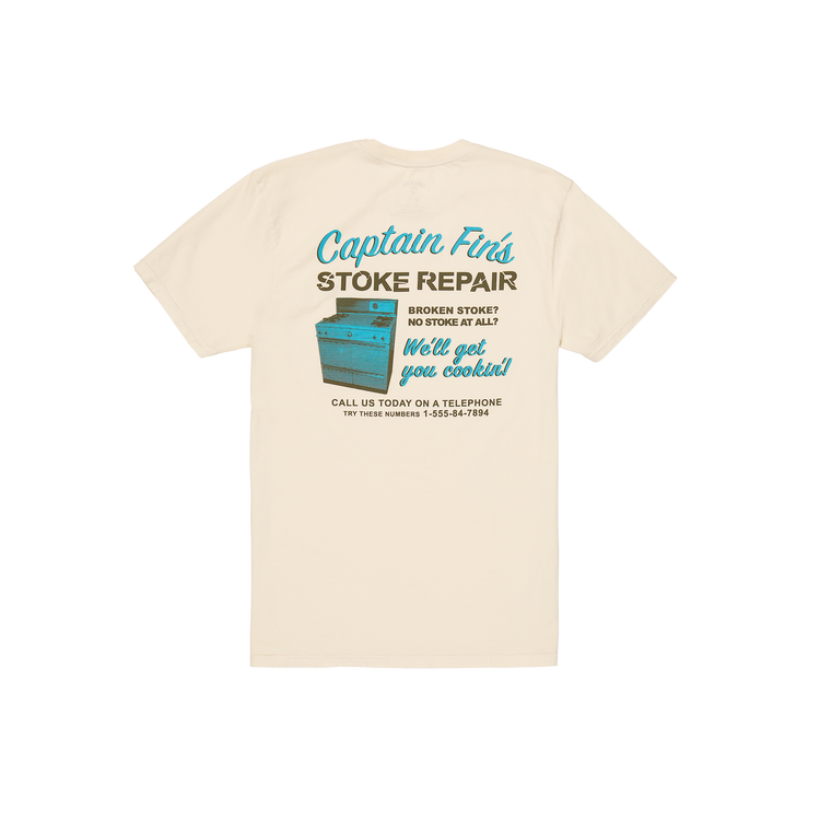 Stoke Repair Short Sleeve Tee - Cream - Captain Fin Co.