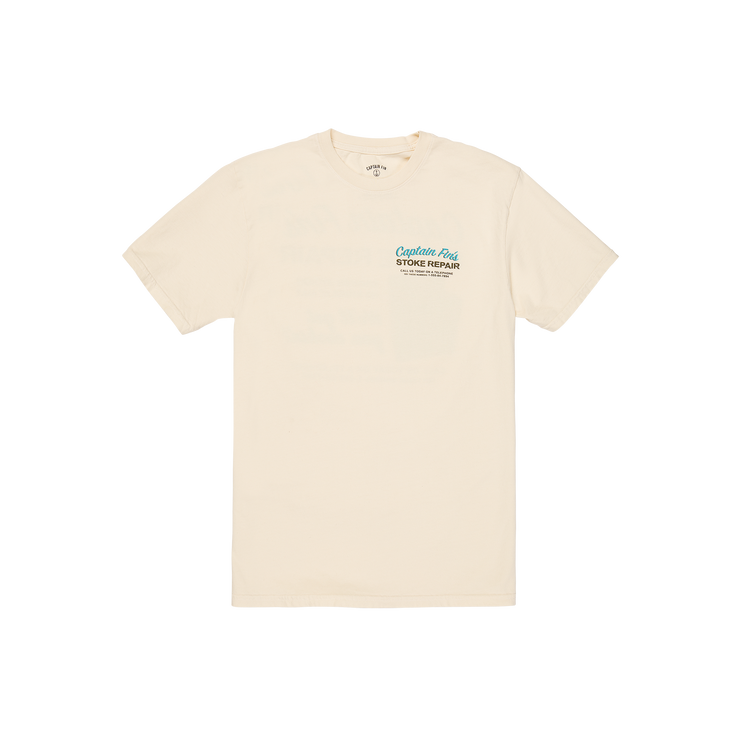 Stoke Repair Short Sleeve Tee - Cream - Captain Fin Co.