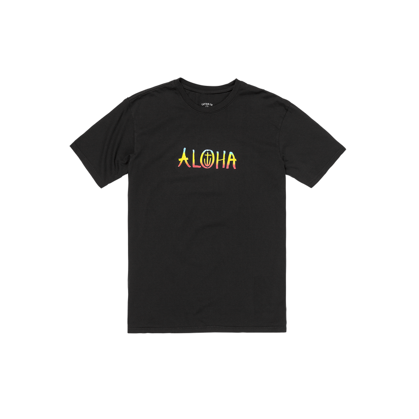 Aloha 1 Short Sleeve Tee - Black - Captain Fin Co.