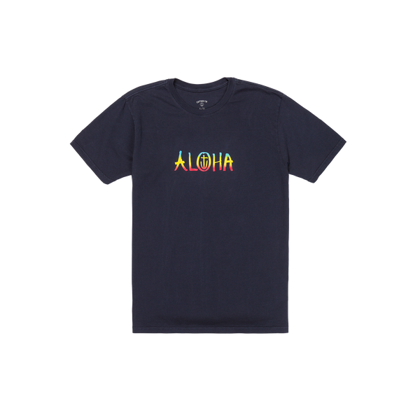 Aloha 1 Short Sleeve Tee - Navy - Captain Fin