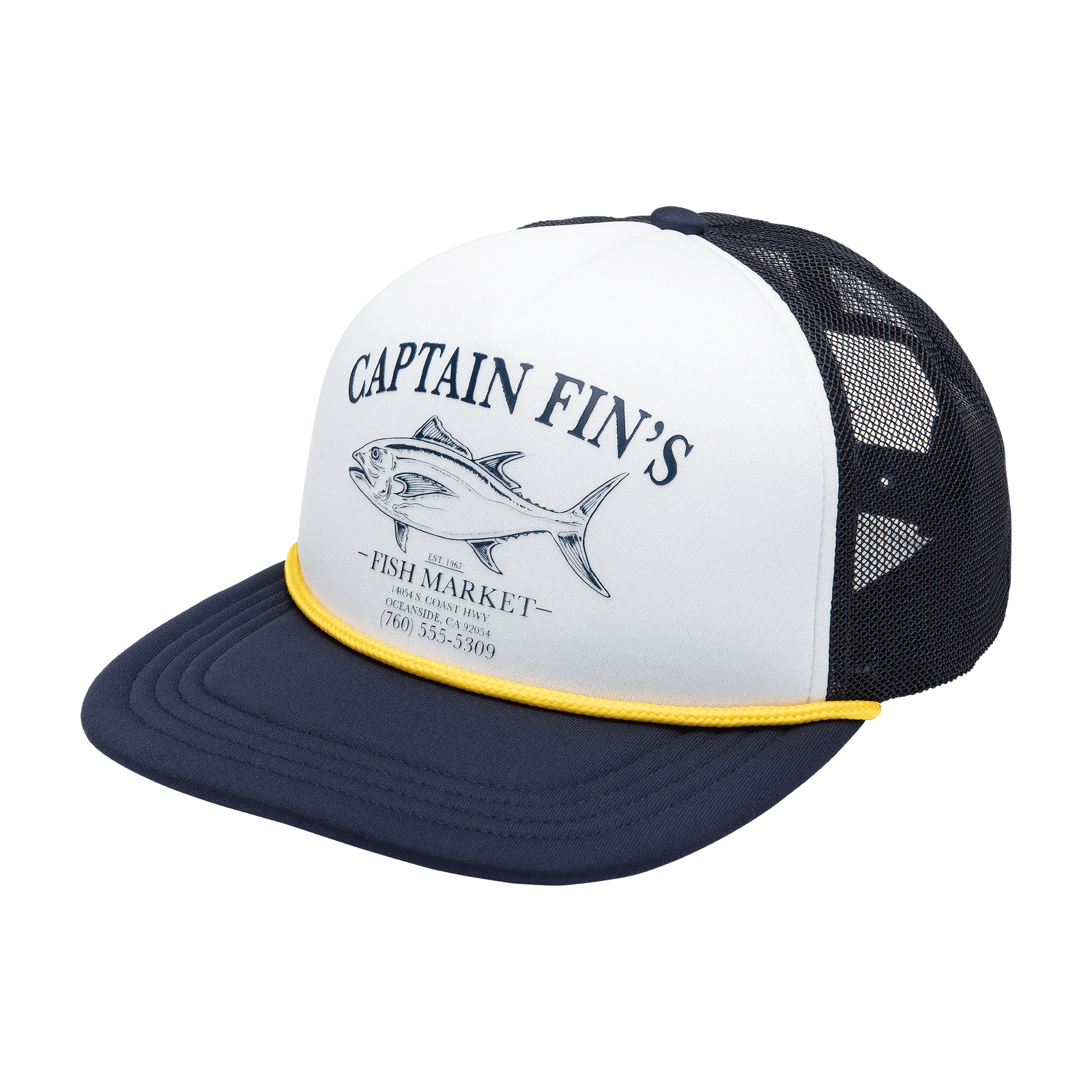Fish Market Hat - White/Navy - Captain Fin Co.