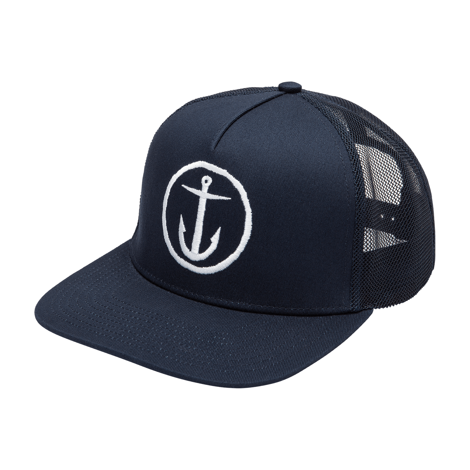OG Anchor Twill Mesh Trucker - Navy - Captain Fin Co.
