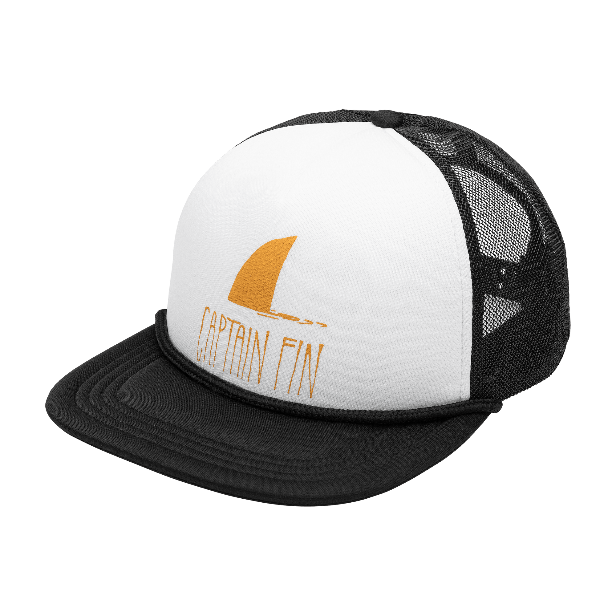 Shark Fin Trucker Hat White Captain Fin
