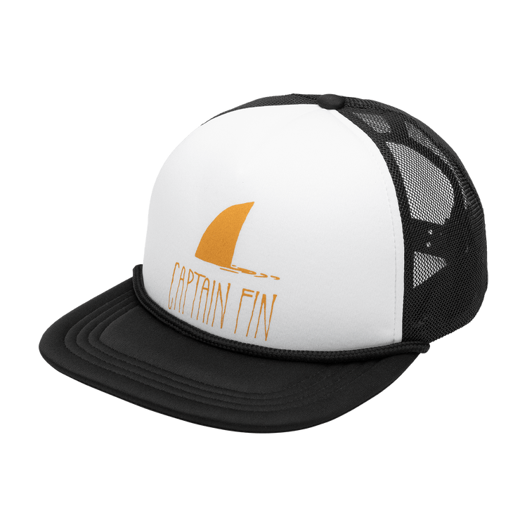 Shark Fin Trucker Hat - White - Captain Fin Co.